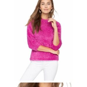 NIC+ZOE Vibrant Pink Fuzzy Sweater